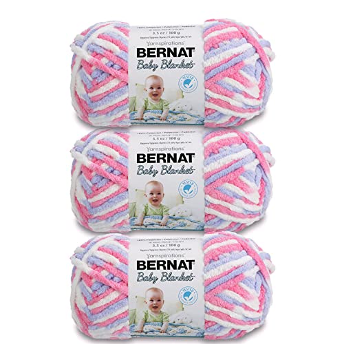 Bernat Baby Blanket Yarn for Crocheting Soft, Blue Ombre, 3-Pack - color: Blue Ombre, size: 3 Pack, style: Baby Blanket