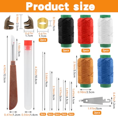 41-Pcs Sewing Tool Kit, 25 Large Eye Needles, Threads, Threaders & Thimbles