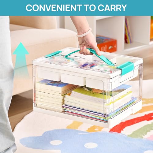 Vtopmart 24 QT Clear Craft Organizer with Removable Tray & Dividers, 1 Pack