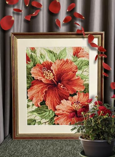 RIOLIS 1967 Hibiscus Counted Cross Stitch Kit 15.75 x 19.75 in