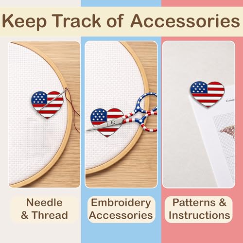 Kraftex Magnetic Needle Minder. Needleminder for Embroidery & Sewing. Cute Needlepoint Accessories. Magnetic Needle Holder for Cross Stitch. Cute Magnet Pin Gift - color: Heart