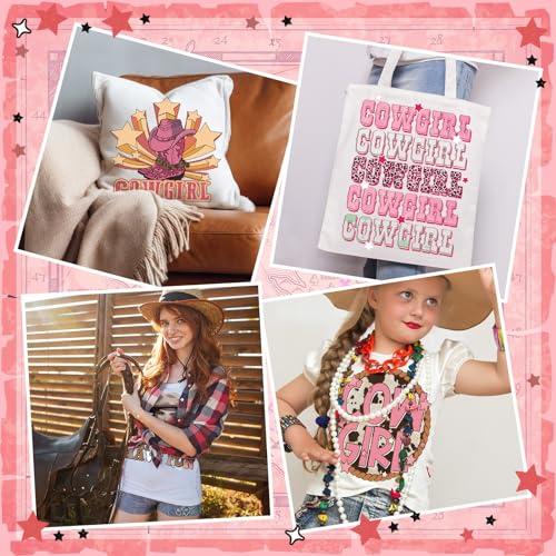 Yuntau 30 Pcs Western Iron on Transfers Patch, Cowgirl DTF Vinyl Decal - style: Cowgirl