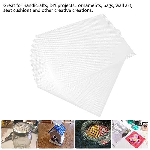 20 Pieces 7 Count Plastic Canvas Sheets, 10.2x13in Plastic Mesh Sheet - size: 10.2x13-20pcs
