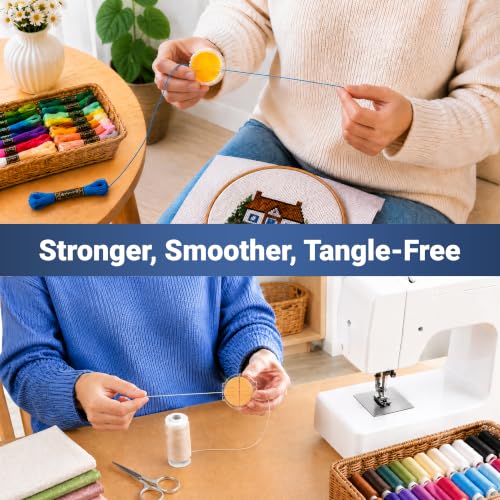 Thread Wax and Thread Conditioner (2pk) 1 Beeswax 1 Synthetic - for Sewing and Gloss Threads Waxer. Magic Conditioner for Hand Sewing Embroidery. Hand Quilting Supplies to Strengthen and Reduce Knots - style: 2pk-1 Beeswax 1 Synthetic
