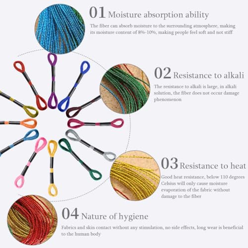 12 Skeins Me-tallic Embroidery Thread,8m Me-tallic Embroidery Floss