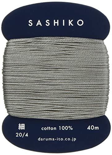 Yokota Daruma Sashiko Thread Single and Variegated Color (Grey, Thin 40M Card) - color: Grey