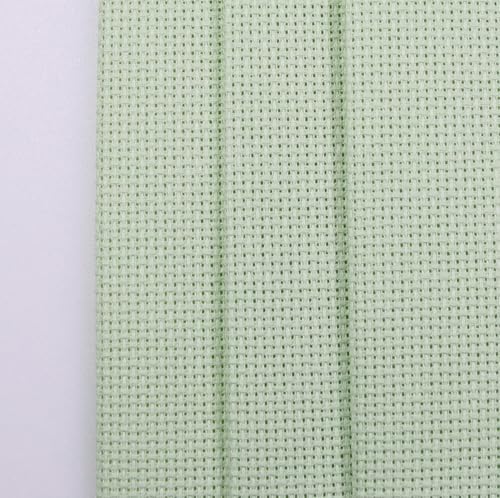 KCS 3 pc of 12" x 18"(30cmx45cm) Counted Cotton Aida Cloth Cross Stitch Fabric (Light Green,14CT) - color: Light Green, size: 14CT