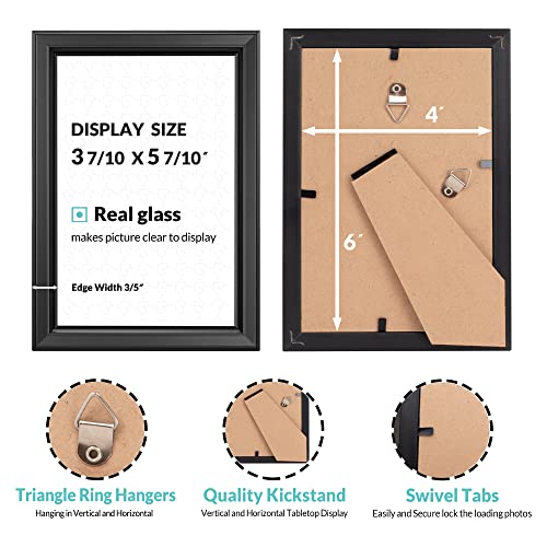 LaVie Home 4x6 Picture Frames (12 Pack, Black) Simple Designed Photo Frame with High Definition Glass for Wall Mount & Table Top Display, Set of 12 Classic Collection - color: Black, size: 4x6