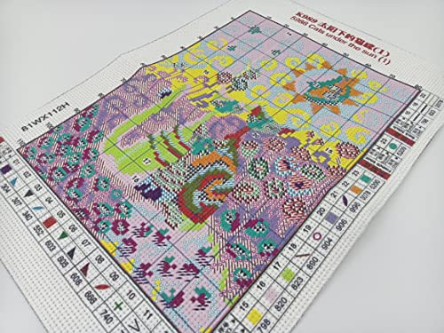 Howie's Needlepoint Cross Stitch Kits, 11CT Pre-Printed Pattern Needlepoint Kits, Full Range of Stamped Starter Kits (Cats Under The Sun, 9.8 x 13.8 Inch) - color: Cats Under the Sun