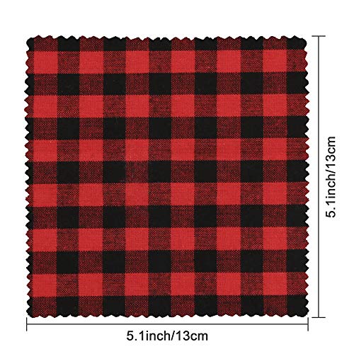 Caydo 12 Pieces Christmas Ornament Kit Including 3 Inch Embroidery Hoops and 5 Inch Squares Plaid Fabric for Christmas Decorations - style: 24PCS