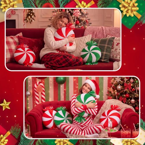 Weysat 6 Sets Christmas Candy Tied Pillow Craft Kit Peppermint Red Green - style: Christmas Candy