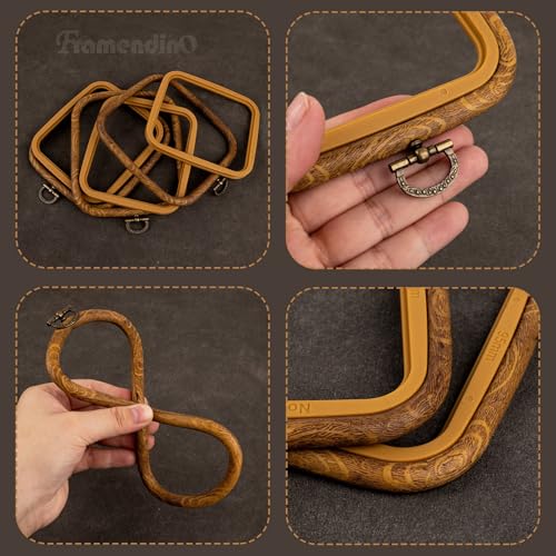 Framendino, 3 Pack Imitation Wood Embroidery Hoops Cross Stitch Craft Hoop Frame for Birthday 3.74"x4.33" - size: 3.74" x 4.33"