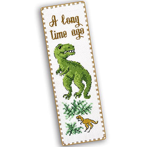 Povitrulya Dinosaur Counted Cross Stitch Kit Tyrannosaurus - T-Rex Hand Embroidery Bookmark Set - color: T-Rex