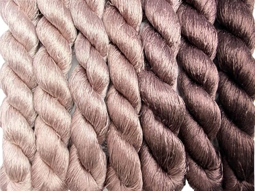 100% Mulberry Silk Embroidery Thread 7 Colors 110m Each (23) - color: 23