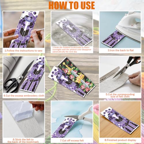FREEBLOSS 6 Set Cross Stitch Bookmark Kits Sword & Rose Pattern Stamped Cross Stitch Kit 11CT Embroidery Kit with Instructions for Adults Beginners 20x6cm/8x2.4inch - style: Knight&Sword&Rose