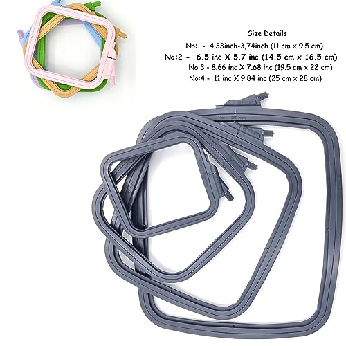 Nurge Square Embroidery Hoop - Plastic Cross Stitch Frame for Needlepoint & Embroidery - Adjustable Craft Hoop - Anthracite - No:2 (Small) - color: Anthracite, size: No:2 (Small)
