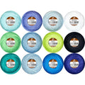 Double Mercerized Egyptian Long Staple Cotton Pearl Thread Ball 10 Grams Rainbow Color Embroidery Thread 12 Colors per Box for Crochet Hardanger Cross Stitch Hand Embroidery,Bluegreen Series - color: bluegreen series