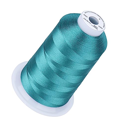 Simthread 5000M 40WT Polyester Embroidery Thread, Caribbean Blue S054 - color: CaribbeanBlueS054