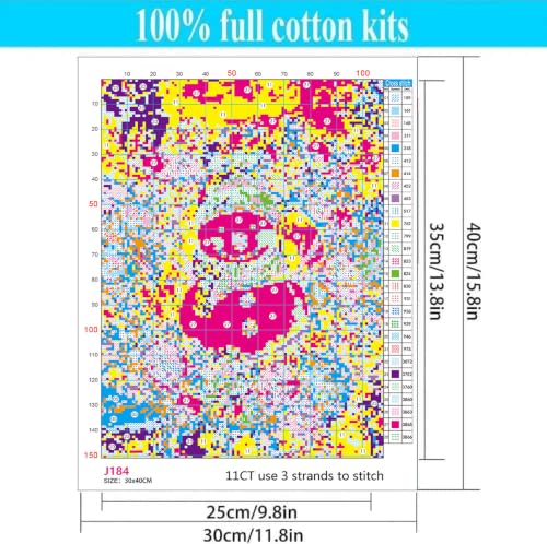 WUSARPLY Christmas Stamped Cross Stitch Kits for Beginners Adults 11CT - color: J184