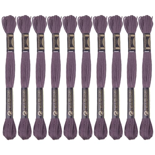 12 Skeins Embroidery Cotton Floss of 9yds for DIY Embroidery, Deep Brown - color: Deep Brown
