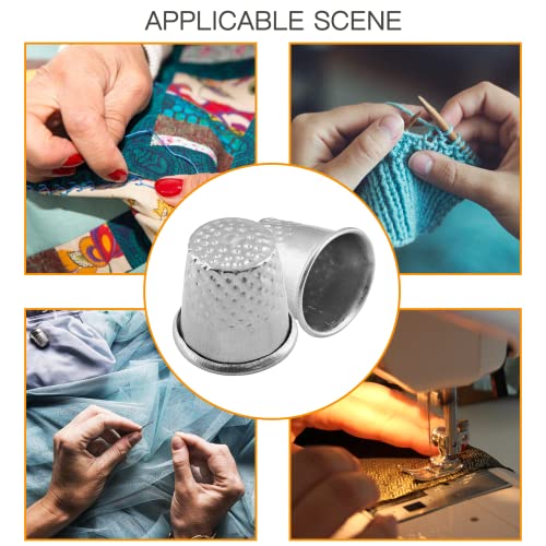 Coufce 30 Pcs Silver Metal Sewing Thimble - color: silver