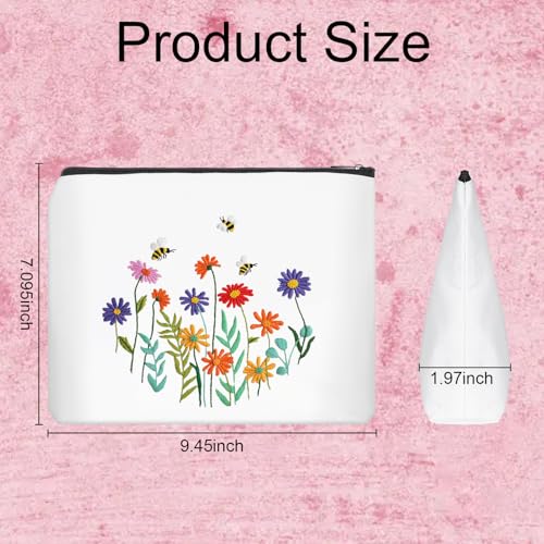 Louise Maelys Embroidery Kit for Beginners Wildflower Canvas Makeup Bag - color: Daisy Floral