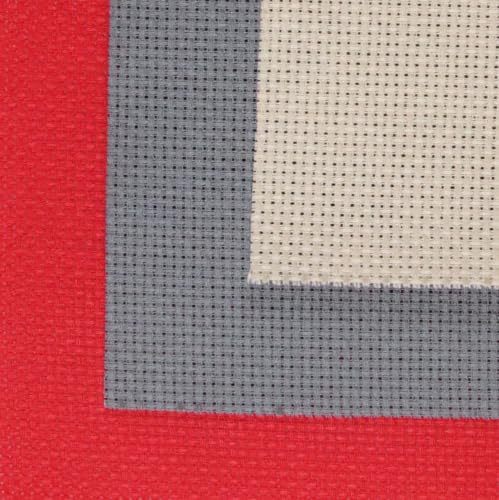 KCS 3 pc of 15" x 18"(38cmx45cm) 16 Count Cross Stitch Cotton Aida Cloth Needlework Rolled Fabric Box,16CT,Red+Khaki+Dark Grey - color: Red+khaki+dark Grey, size: 16CT