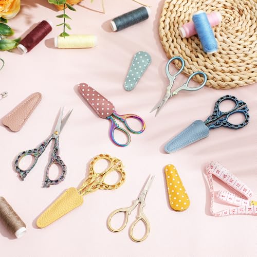Honoson 6 Pcs Small Embroidery Scissors, 3.6", Mixed, Vibrant Colors - color: Vibrant Colors