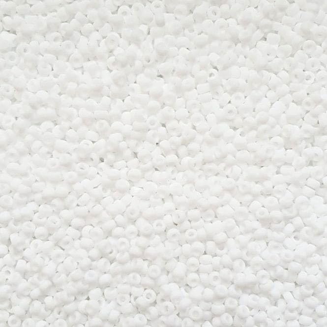 Perlin Glass Seed Beads 3mm 8/0 Round Mini Small Pony Beads 3300pcs for Making Earrings Bracelets Pendants Waist Jewelry DIY Handmade Opaque Color Kit (White Opaque Matte, 2,6 mm ~ 3 mm) - color: White Opaque Matte