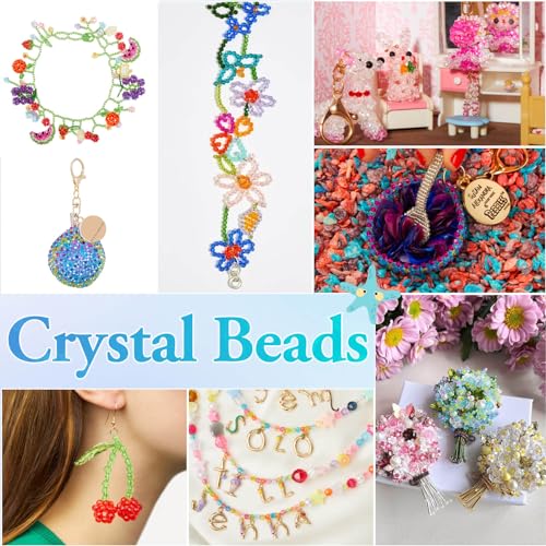 PAXCOO 5320Pcs Crystal Acrylic Beads for Jewelry Making, Round Faceted Bicone Gem Beads in 28 Colors (4 MM) - size: 4 MM