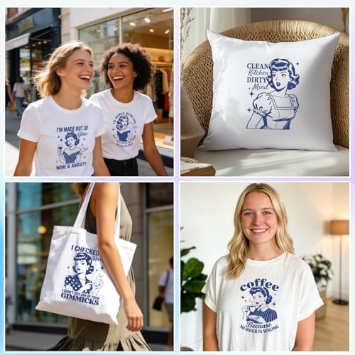 ANATTASOUL Retro Housewife 16PCS Heat Transfers Ready to Press for T-Shirts - style: Retro Housewife