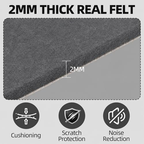 Self Adhesive Felt Sheets, 6PCS 13.4"x10.8" Dark Grey - color: Dark Grey