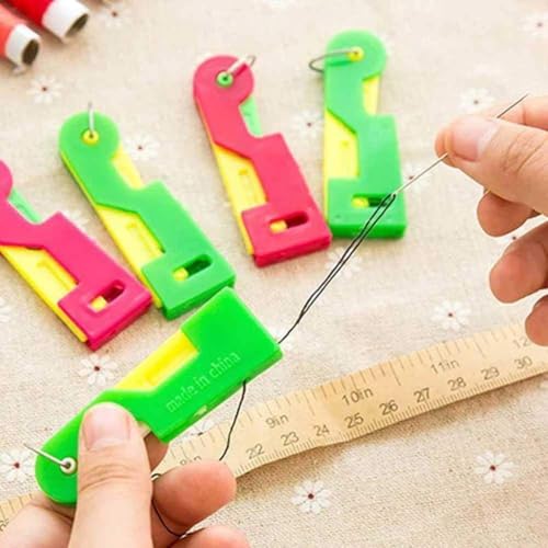 5Pcs Colors Random Automatic Machines Sewing Needle Threader, Sewing Tool Plastic Needle Threaders Hand Machine Convenient Needle Threader for Sewing Notions and Supplies
