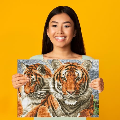 DIAMOND DOTZ Tigers Animal Diamond Painting Kit for Adults with Gems