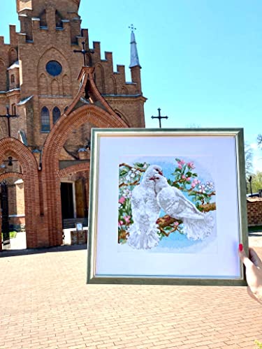 RIOLIS 1856 White Doves Counted Cross Stitch Kit 9.84 x 9.84 in - style: White Doves 1856