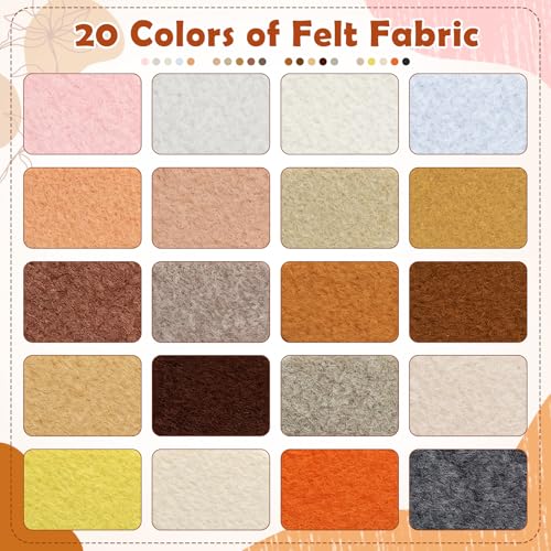 Tegeme 100 Pcs 8 x 12 Inches Felt Sheet for Craft Thin, Light Brown Series - color: Light Brown Series