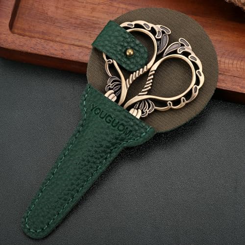 YOUGUOM Embroidery Scissors with Cover, Mini Sewing Shears - color: Bronze