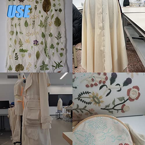 2 Yard Baby Blue Cotton Fabric, Natural Cotton Poplin Fabric by The Yard, 59 Inches Wide 100% Cotton Fabric, Soft Embroidery Muslin Quilting Material for Sewing Material Apparel Cloth - color: Baby Blue, size: 2 Yards
