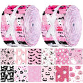Hosuly 40 Pcs Cute Pink Halloween Fabric Jelly Quilting Bat Strips Roll - color: Pink Halloween