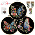 Santune Embroidery Kit Needlepoint Cross Stitch Kits for Beginners Adult Needle Point Sets with Butterfly Embroidery Patterns, Includes Step-By-Step Instructions and Accessories - color: Butterfly & Flower Series
