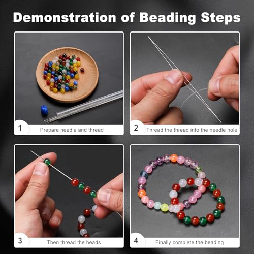 18 Pcs Collapsible Beading Needles for Seed Beads, Big Eye Beading Needle for Jewelry Making with Bottle