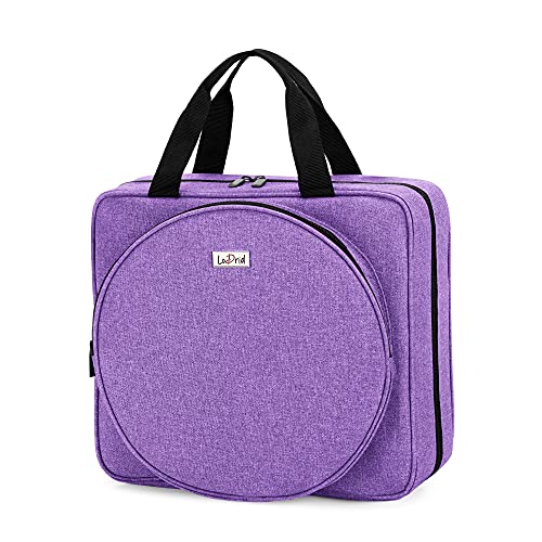 LoDrid Embroidery Project Bag, Square Supplies Storage Tote, Purple - color: Purple