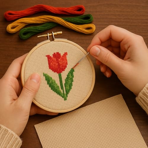 Essentials By Leisure Arts Aida Cloth, 14 Count, Wheat, Cross Stitch Fabric, Embroidery Fabric, Cross Stitch Supplies for Crafting, Stitching, and Sewing Projects 15X18 - color: Wheat