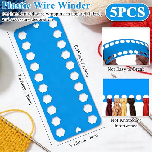 5 PCS Floss Bobbin, Plastic Sewing Thread Winding Plate Board Card for Cross Stitch Embroidery Thread Bobbins Organizer Craft - color: MIX1