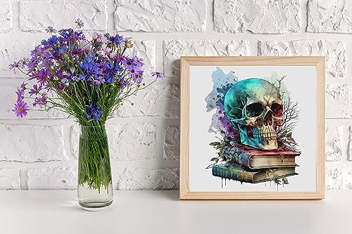 Moohue Stamped Cross Stitch Kits for Adults Clearance Skull 14CT Pre Printed Cross Stitch Kits for Beginners (Skull 2) - color: Skull 2