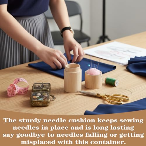Wooden Needle Holder, Portable Needle Case Box, Sewing Needles Storage, Needles Organizer for Embroidery and Craft Essentials Supplies
