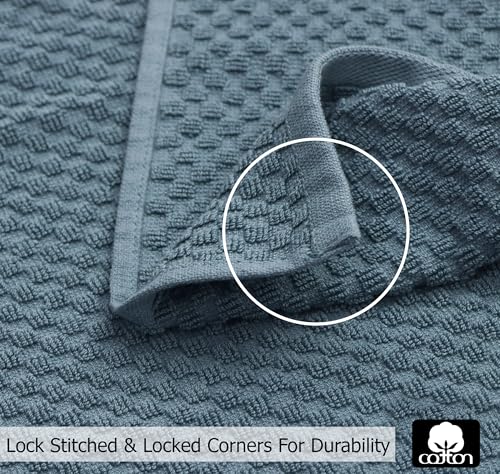 COTTON CRAFT Amazing Kitchen Towels - 8 Pack 100% Cotton Waffle Terry Towel - color: Blue, size: 8 Pack