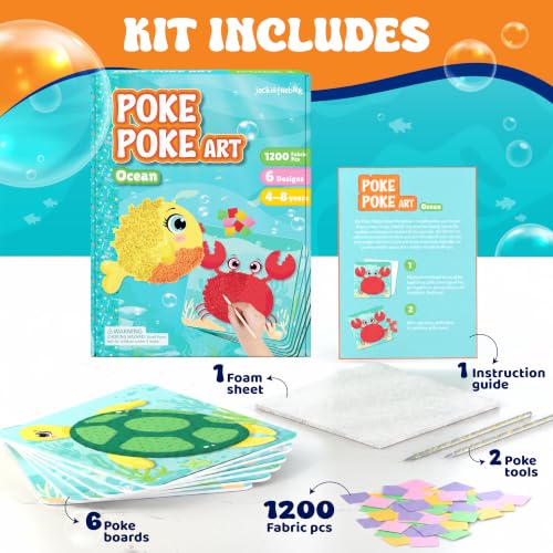jackinthebox Poke Art Ocean Craft Kit for Kids, Boys & Girls Toys, Ages 4-8 - style: Ocean