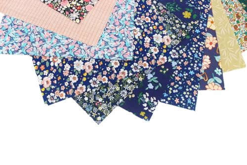 42-Pack 5x5 Inch Dark Floral Cotton Charm Packs for Quilting - Small Floral Print Fabric Squares,Precut Quilting Supplies for Patchwork & Sewing