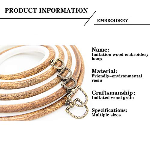 11'' Oval Embroidery Hoop for Cross Stitch,guofa 5PCS 29cm Imitated Wood Embroidery Hoops for Hanging Arts Decoration - style: 11.5"L x 8.4"W